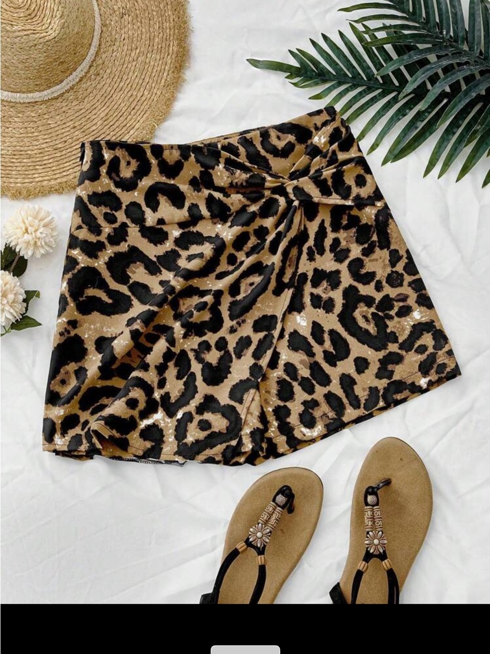 SHEIN Leopard Print Skort - Brown & Black